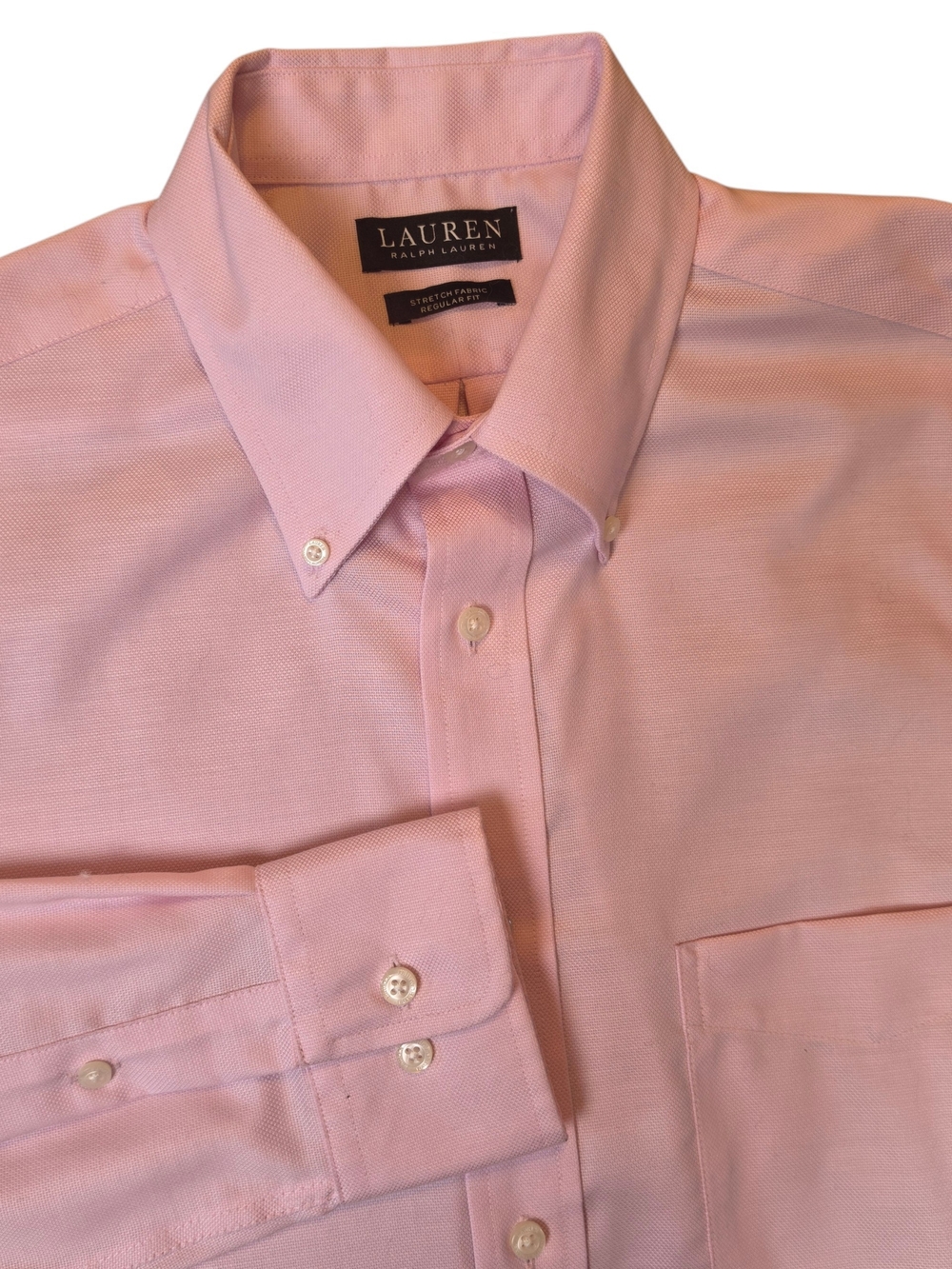 Lauren Ralph Lauren Men's 15 Pink Button-Down Dress Shirt Formal Preppy Party